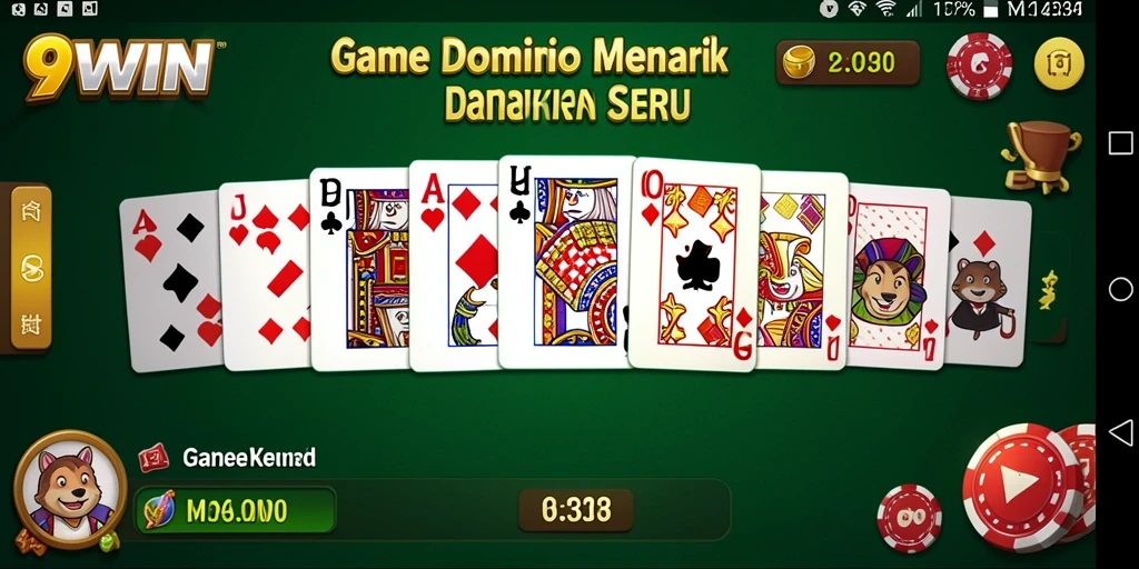 Screenshot gameplay 9WIN dengan tampilan papan Domino yang menarik.