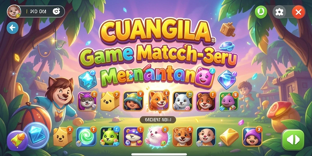 Tampilan gameplay CUANGILA yang menampilkan aksi Match-3 yang seru.