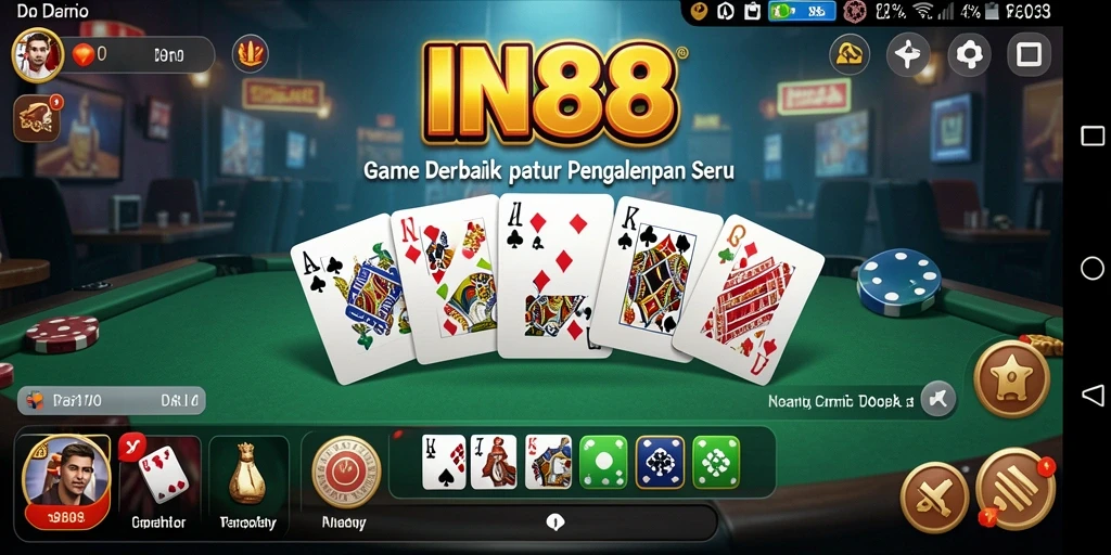 Tampilan gameplay Domino yang seru dan interaktif di IN88.