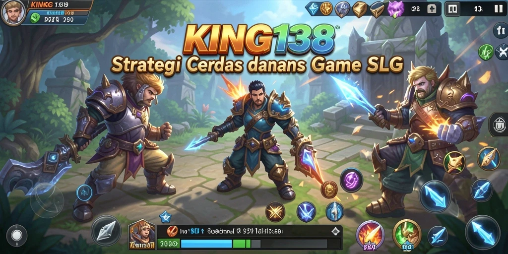 Tampilan gameplay KING138 yang menampilkan strategi pertempuran yang seru.