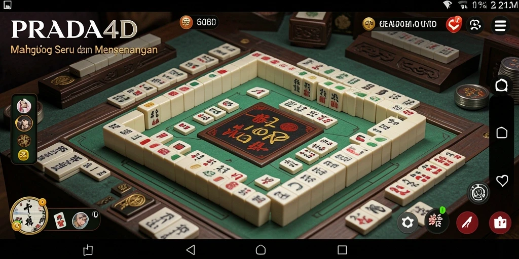 Tampilan gameplay seru dalam PRADA4D bertema Mahjong.