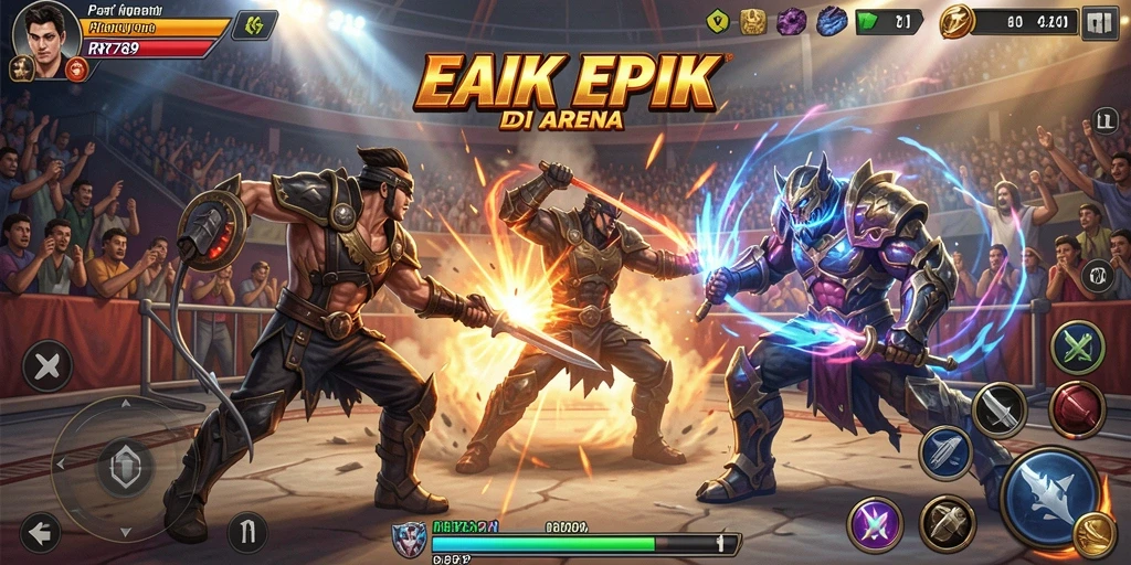 Tampilan gameplay pertarungan epik dalam RR789.