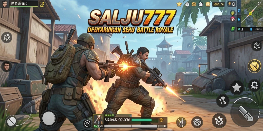 Screenshot SALJU777 menampilkan aksi seru dalam pertempuran Battle Royale.