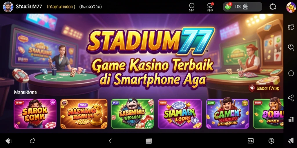 Tampilan menarik dari gameplay Kasino STADIUM77 yang seru.