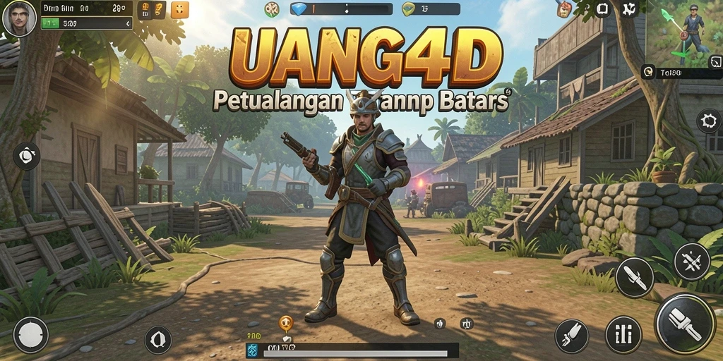 Screenshot UANG4D menampilkan aksi seru di dunia terbuka.