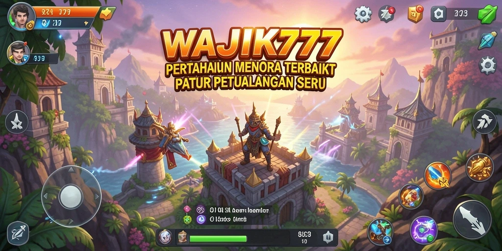 Tampilan gameplay seru dari WAJIK777 saat membangun benteng Tower Defense.